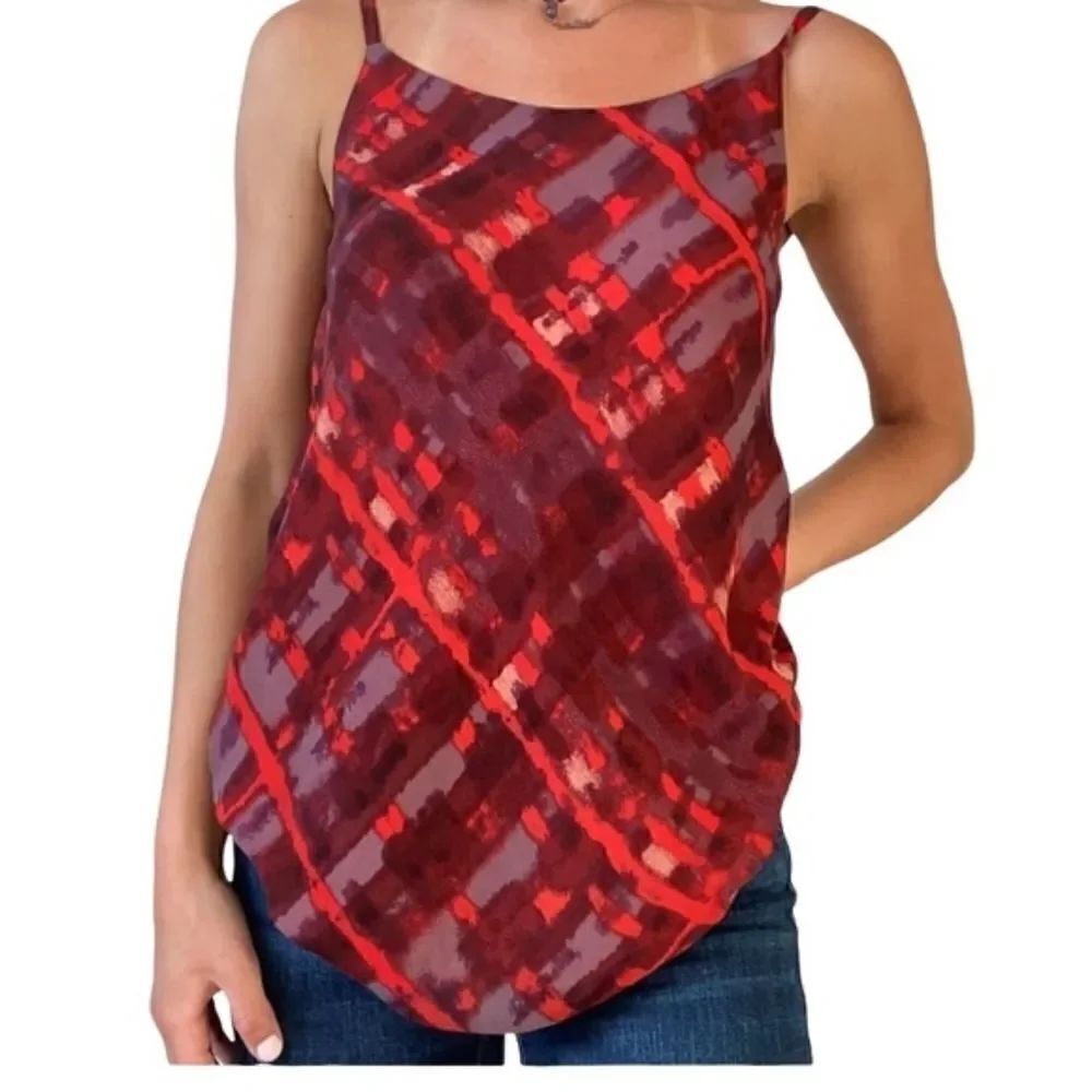 CAbi Cherish Red & Purple Tank Tunic Top